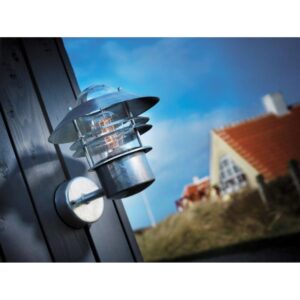 Nordlux Blokhus Up Φωτιστικό Τοίχου Γαλβανιζέ IP54 E27  Γυαλί –  25011031