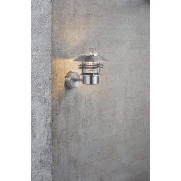 Nordlux Blokhus Up Φωτιστικό Τοίχου Γαλβανιζέ IP54 E27  Γυαλί –  25011031