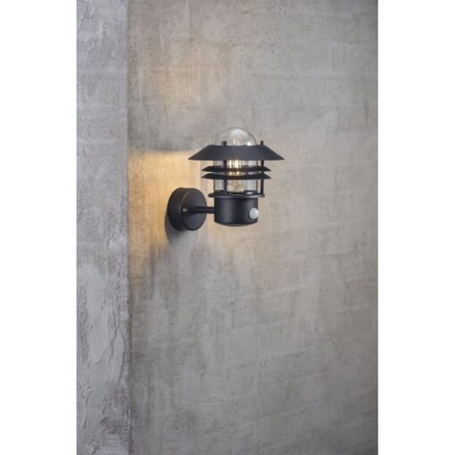 Nordlux Blokhus Up Sensor Φωτιστικό Τοίχου Μαύρο IP54 E27 Αισθητήρα Ανίχνευσης Κίνησης –  25031003