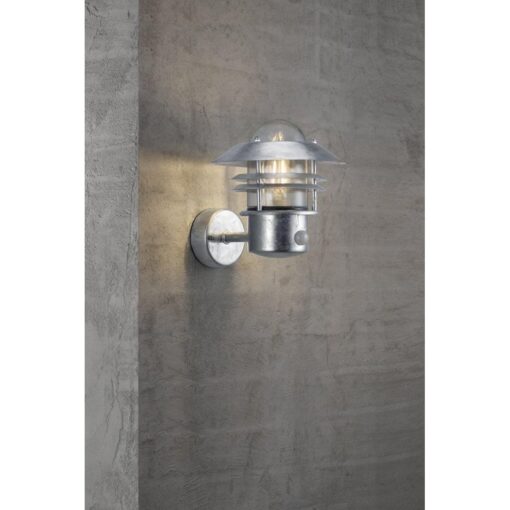 Nordlux Blokhus Up Sensor Φωτιστικό Τοίχου Γαλβανιζέ IP54 E27 Αισθητήρα Ανίχνευσης Κίνησης –  25031031