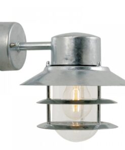 Nordlux Blokhus Down Φωτιστικό Τοίχου Γαλβανιζέ IP54 E27 Γυαλί – 25051031