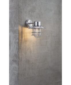 Nordlux Blokhus Down Φωτιστικό Τοίχου Γαλβανιζέ IP54 E27 Γυαλί – 25051031