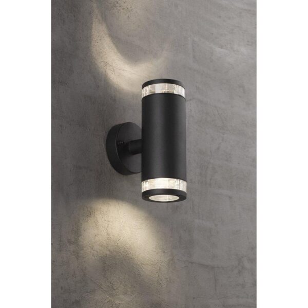 Nordlux Birk Double Φωτιστικό Τοίχου Μαύρο IP44 GU10 –  45501003