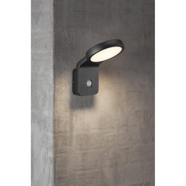 Nordlux Marina Sensor Φωτιστικό Τοίχου Μαύρο LED 10W 3000K με Ανιχνευτή Κίνησης –  46831003