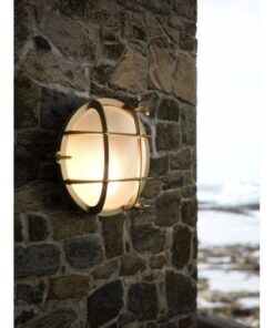 Nordlux Polperro Φωτιστικό Τοίχου Ορείχαλκος IP64 1xE27 Ορείχαλκος/Γυάλινο – 49021035