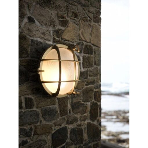 Nordlux Polperro Φωτιστικό Τοίχου  Ορείχαλκος IP64  1xE27  Ορείχαλκος/Γυάλινο –  49021035