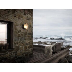 Nordlux Polperro Φωτιστικό Τοίχου  Ορείχαλκος IP64  1xE27  Ορείχαλκος/Γυάλινο –  49021035
