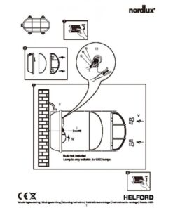 Nordlux Helford Φωτιστικό Τοίχου Ορείχαλκος E27 Ορείχαλκος/Γυάλινο – 49031035