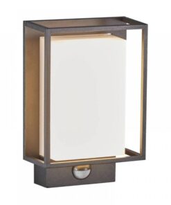 Nordlux Nestor Φωτιστικό Τοίχου Μαύρο IP44 LED 8W 2700K με Ανιχνευτή Κίνησης – 49051503