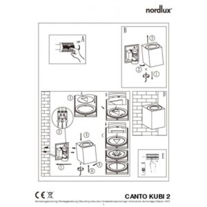 Nordlux Canto Kubi 2 Φωτιστικό Τοίχου Γαλβανιζέ LED 500lm Μεταλλικό –  49711031