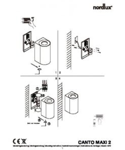 Nordlux Canto Maxi 2 Φωτιστικό Τοίχου Inox IP44 GU10 Μεταλλικό – 49721034