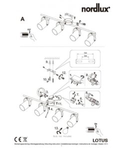 Nordlux Lotus 4-Spot Σποτ Φωτιστικό Μαύρο/ Ορείχαλκος E14 Μεταλλικό – 50130103