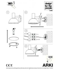 Nordlux Arki 20 Φωτιστικό Τοίχου Μαύρο IP54 E27 Μεταλλικό/Πλαστικό – 75181003