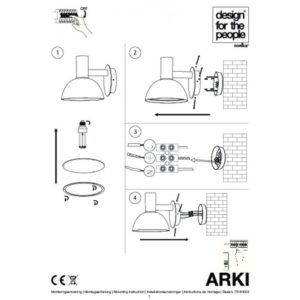 Nordlux Arki 20 Φωτιστικό Τοίχου Μαύρο IP54 E27  Μεταλλικό/Πλαστικό –  75181003