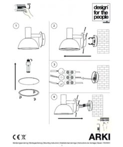 Nordlux Arki 20 Φωτιστικό Τοίχου Γαλβανιζέ IP54 E27 Γαλβανιζέl/Πλαστικό – 75181031