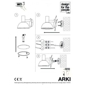 Nordlux Arki 20 Φωτιστικό Τοίχου Γαλβανιζέ IP54 E27  Γαλβανιζέl/Πλαστικό –  75181031