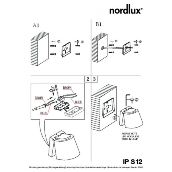Nordlux Ip S12  Φωτιστικό Μπάνιου Λευκό IP44 LED 5W 3000K  –  83051001