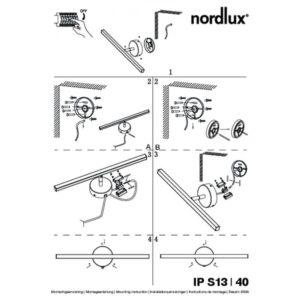 Nordlux Ip S13 60 Φωτιστικό Μπάνιου Νικελ Ματ IP44 LED 6.3W 3000K – 83071032