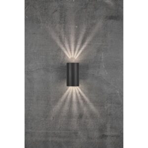 Nordlux Asbol Round Φωτιστικό Τοίχου Μαύρο IP44 LED 6.5W 3000K –  84971003