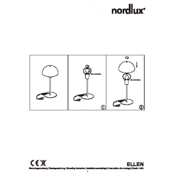 Nordlux Ellen 20 Φωτιστικό Γραφείου Μαύρο E14  Μεταλλικό/Πλαστικό –  48555003