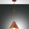 Κρεμαστό Φωτιστικό   Fabas Luce Esino E27 Ξύλο     – 3630-40-130