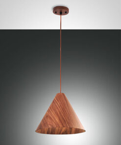 Κρεμαστό Φωτιστικό   Fabas Luce Esino E27 Ξύλο     – 3630-45-130