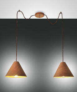 Κρεμαστό Φωτιστικό   Fabas Luce Esino 2X E27 Ξύλο     – 3630-46-130