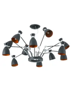 Faro Barcelona RETRO Κρεμαστό Πολύφωτο Μαύρου Χρώματος E14 – 20048