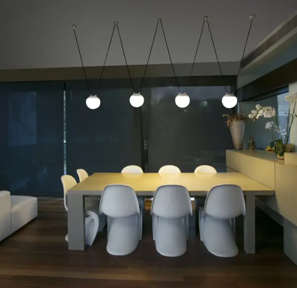 Faro Barcelona MINE GLASS SPACE Κρεμαστό 4Φωτο Φωτιστικό Οροφής, Λευκού Χρώματος- 28375-4L