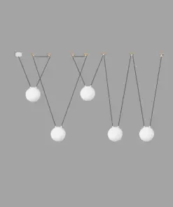 Faro Barcelona MINE GLASS SPACE Κρεμαστό 5Φωτο Φωτιστικό, Λευκού Χρώματος – 28375-5L