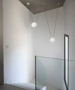 Faro Barcelona MINE GLASS SPACE Κρεμαστό 2Φωτο Φωτιστικό, Λευκού Χρώματος- 28375-2L