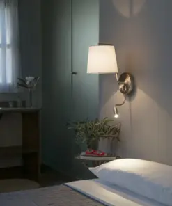 Faro Barcelona BERNI Επιτοίχιο Φωτιστικό E27 με Αναγνώστη LED 3W 3000K Χρώματος Νικελ – 29331