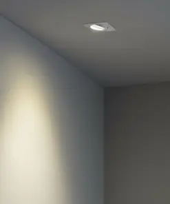 Faro Barcelona ARGÓN SQ Χωνευτό Φωτιστικό Οροφής, Λευκού Χρώματος, Περιστρεφόμενη πηγή – 43402