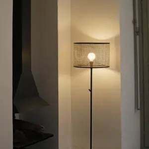 Faro Barcelona MAMBO BLACK Φωτιστικό Δαπέδου, Μαύρου Ραττάν Χρώματος- 64313-49