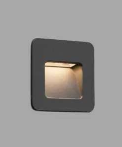 Faro Barcelona NASE-1 Χωνευτό Φωτιστικό Τοίχου, Εξωτερικού Χώρου, Σκούρου Γκρι Χρώματος, LED 4W 3000K – 70398
