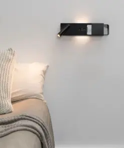 Faro Barcelona MAGOS Επιτοίχιο Φωτιστικό, Μαύρου Χρώματος,Θέση Επαγωγικής Φόρτισης, Με Αναγνώστη, Step Dimmable LED 14W 2700K – 20330