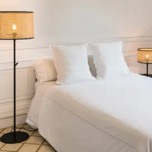 Faro Barcelona MAMBO BLACK Φωτιστικό Δαπέδου, Μαύρου Ραττάν Χρώματος- 64313-49
