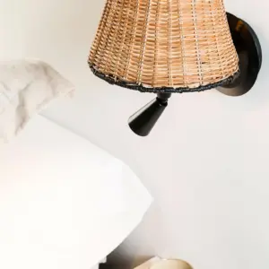 Faro Barcelona MAMBO Επιτοίχιο Φωτιστικό Μαύρου-Ρατταν Χρώματος 1xE27 Φως Ανάγνωσης LED 3W 3000K-64309