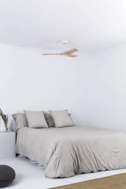 Faro Barcelona HEYWOOD S Ανεμιστήρας Οροφής με Τηλεχειριστήριο Λευκός με Ξύλο – 33805