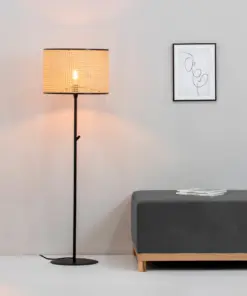 Faro Barcelona MAMBO BLACK Φωτιστικό Δαπέδου, Μαύρου Ραττάν Χρώματος- 64313-49