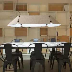 Faro Barcelona FONOVIA 1560 Κρεμαστό Υβριδικό-Αρθρωτό Φωτιστικό Γκρι Χρώματος με Λειτουργία Ηχομόνωσης LED 25W 4000K – 20109