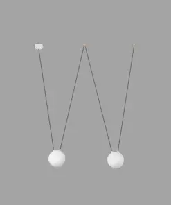 Faro Barcelona MINE GLASS SPACE Κρεμαστό 2Φωτο Φωτιστικό, Λευκού Χρώματος- 28375-2L