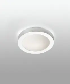 Faro Barcelona LOGOS-1 Φωτιστικό Οροφής/Τοίχου Νίκελ Σατινέ 1XE27 IP44 FARO – 62980