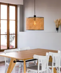 Faro Barcelona MAMBO Κρεμαστό Φωτιστικό Μαύρου-Ρατταν Χρώματος – 64314-49