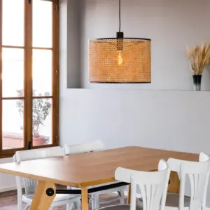 Faro Barcelona MAMBO Κρεμαστό Φωτιστικό Μαύρου-Ρατταν Χρώματος – 64314-49