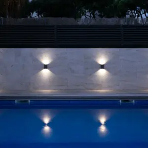 Faro Barcelona LING, Επιτοίχιο Φωτιστικό, Γκρι Χρώματος, IP54, 2 LED 6W 4000K – 70812