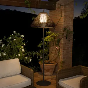  Faro Barcelona HUE OUT Επιδαπέδιο Φωτιστικό Εξωτερικού Χώρου, IP44, Ψάθινο Συνθετικό – 71569-07