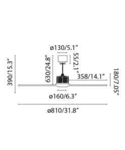 Faro Barcelona JUST Ανεμιστήρας Οροφής LED 17W 3000K Smart με τηλεχειριστήριο Ξύλινου Χρώματος  – 33423-10