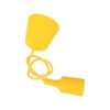GloboStar® CABLITO 61555 Μοντέρνο Κρεμαστό Φωτιστικό Οροφής Μονόφωτο 1 x E27 Κίτρινο Σιλικόνης Ανάρτηση με Υφασμάτινο Καλώδιο Φ4 x Υ110cm