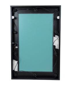 GloboStar® MAKEUP MIRROR-60×90-5 Μοντέρνος Καθρέπτης Μακιγιάζ με Πλαίσιο Φυσικού Ξύλου με Διακόπτη On/Off 10 x E27 AC220-240V – Μ60 x Π7 x Υ90cm – Μαύρος Έβενος